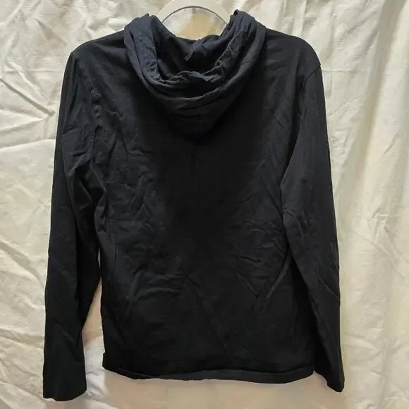 Polo Ralph Lauren Jersey Hooded T-shirt in black long sleeve hooded men's medium - Picture 8 of 10